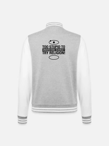 science-religion - College-Sweatjacke - Grau meliert/Weiß