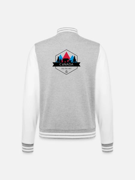 Kanada in die Wildnis mit Bären und Wald - College-Sweatjacke - Grau meliert/Weiß