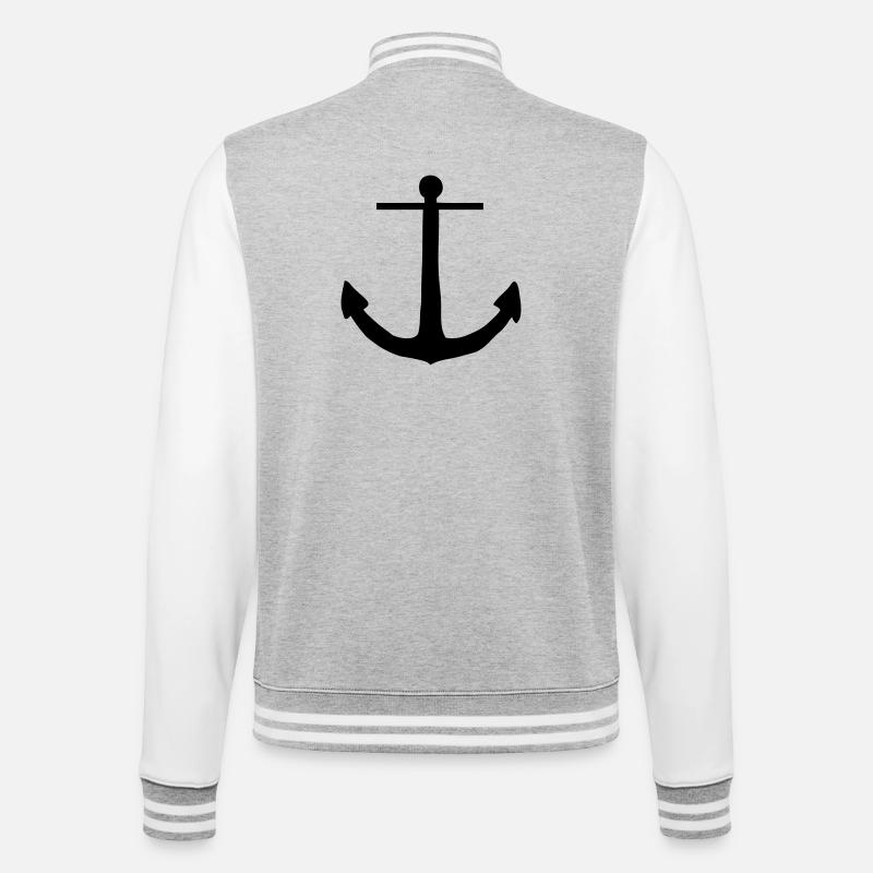 anchor - College Sweat Jacket - heather grey/white