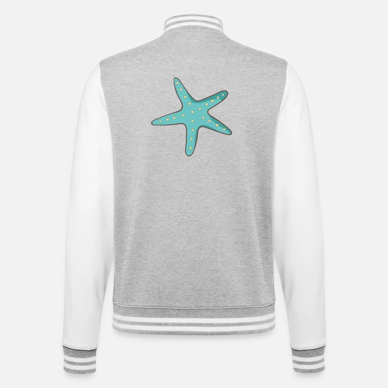 L’étoile de mer - Veste Teddy - gris chiné / blanc
