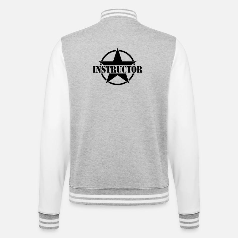 Instructor - College-Sweatjacke - Grau meliert/Weiß