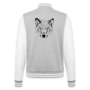 Wolf - College-Sweatjacke - Grau meliert/Weiß - Hinten - Marisol (170cm)