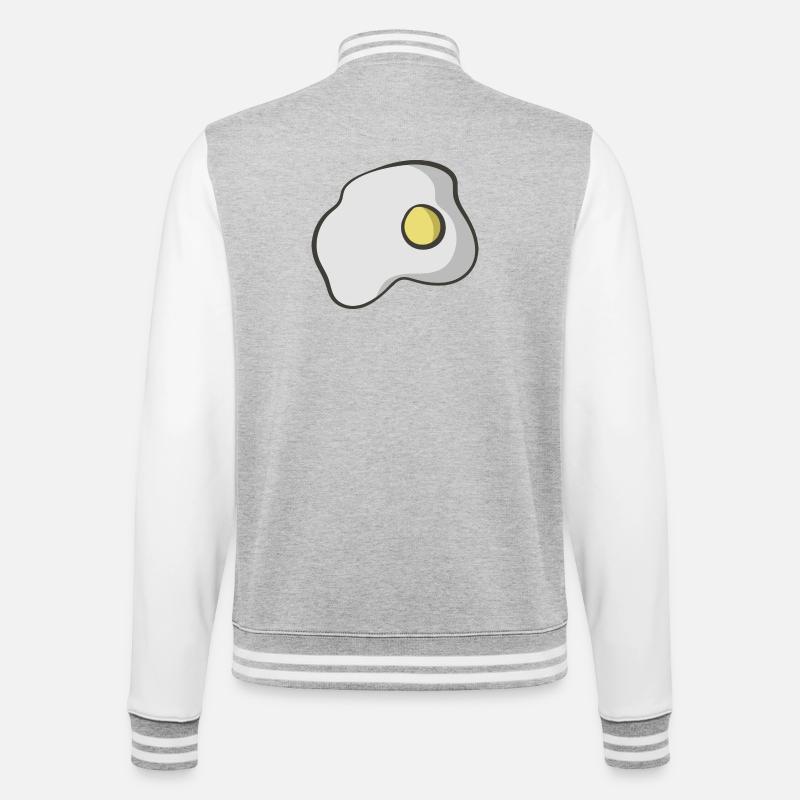 fried egg - College Sweat Jacket - heather grey/white