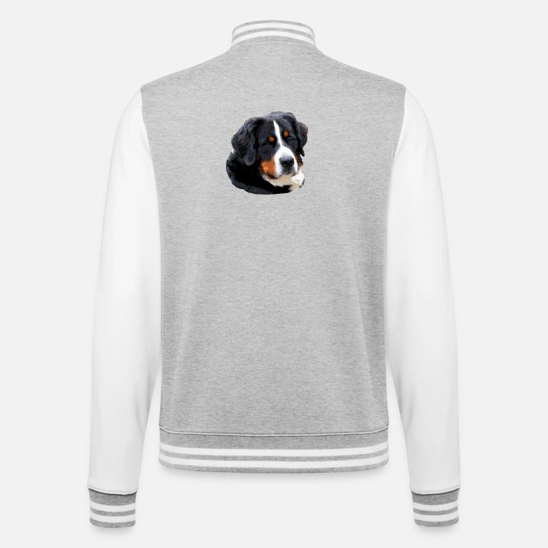 Berner_Senn - College-Sweatjacke - Grau meliert/Weiß