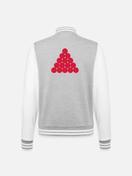 Snooker Red Ball Rack - College Sweat Jacket - heather grey/white