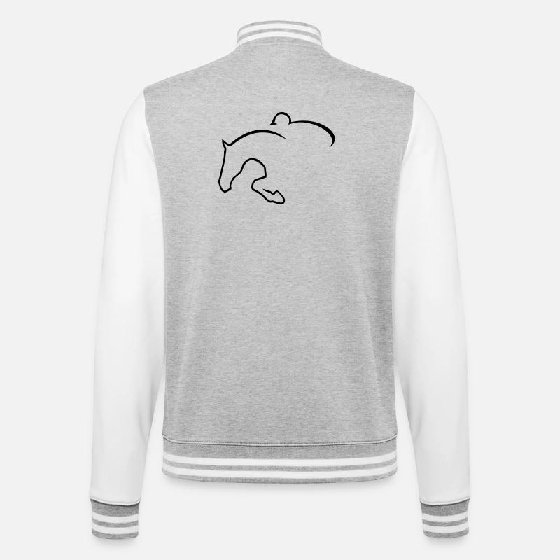 6061912 121501268 Springreiter - College-Sweatjacke - Grau meliert/Weiß