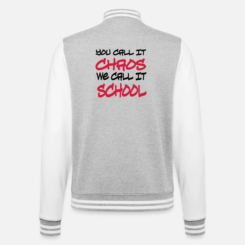 École - Veste Teddy - gris chiné / blanc