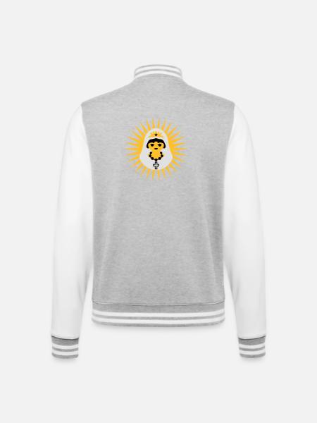 Braut - College-Sweatjacke - Grau meliert/Weiß