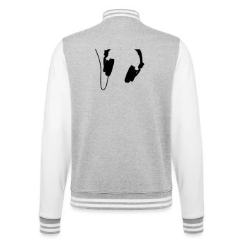 headphones_vector - College Sweat Jacket - heather grey/white - Back - Marisol (170cm)