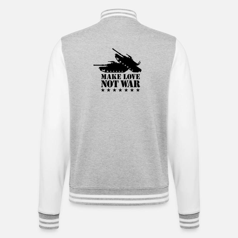 Make love not war 1clr - College-Sweatjacke - Grau meliert/Weiß