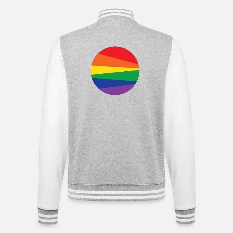 Rainbow Circle - College Sweat Jacket - heather grey/white