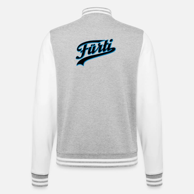 Fürti Schatten - College-Sweatjacke - Grau meliert/Weiß