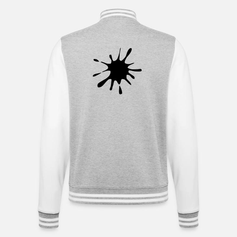 Klecks - College-Sweatjacke - Grau meliert/Weiß