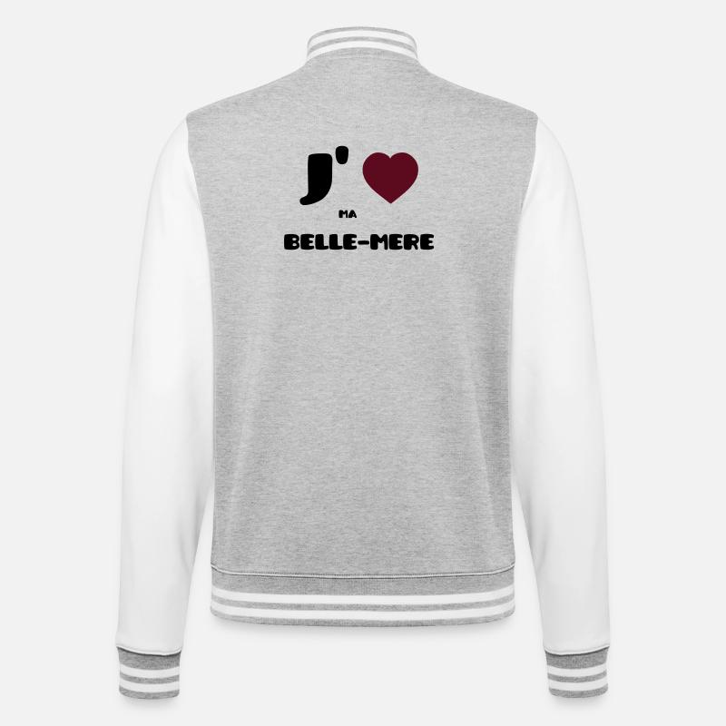 J'aime ma belle-mère (V) - Veste Teddy - gris chiné / blanc