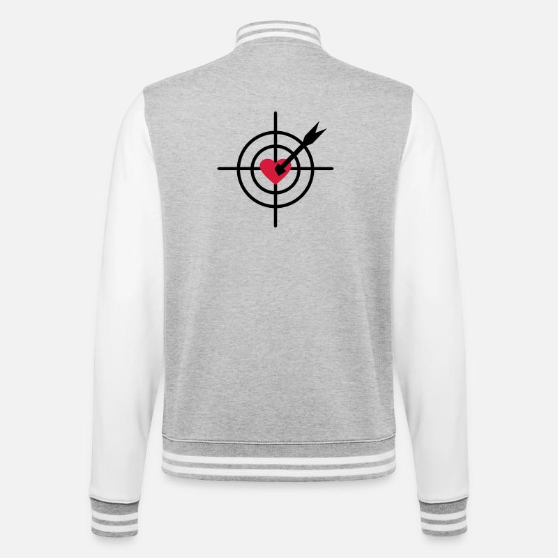 2541614 15588441 coeur - Veste Teddy - gris chiné / blanc