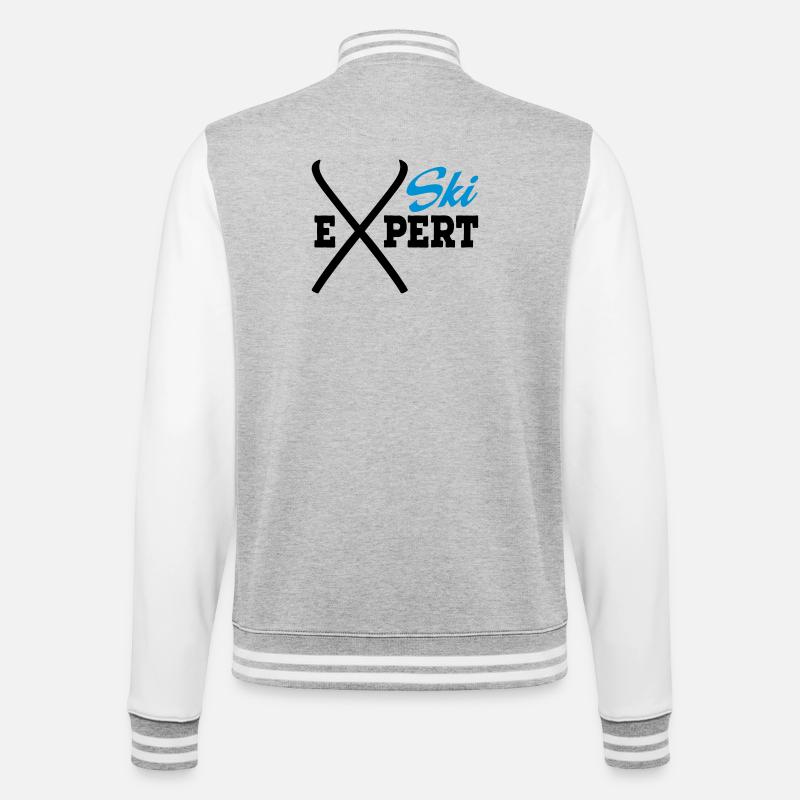 6254398 117220119 Ski - College-Sweatjacke - Grau meliert/Weiß