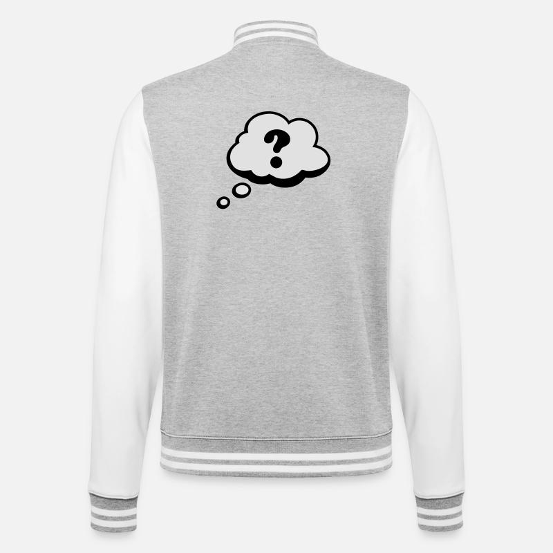 Comic speech bubble question mark - College Sweat Jacket - heather grey/white