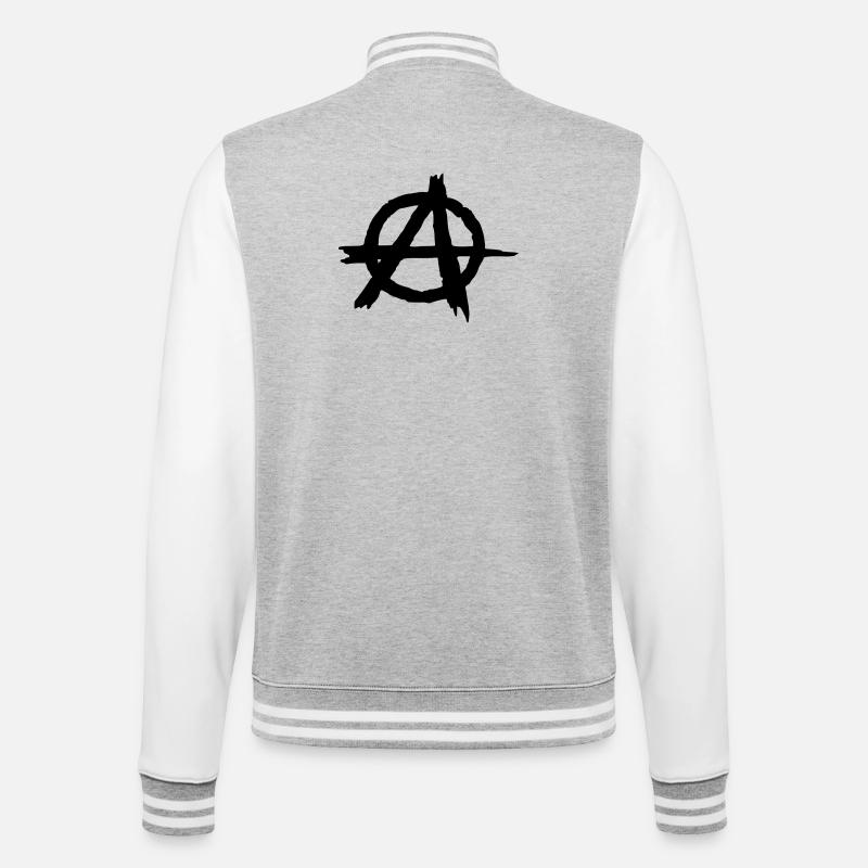 Anarchy - College Sweat Jacket - heather grey/white