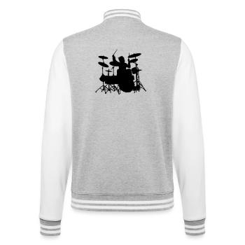 Power Drumming - College Sweat Jacket - heather grey/white - Back - Marisol (170cm)