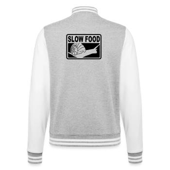 slow_food - College-Sweatjacke - Grau meliert/Weiß - Hinten - Marisol (170cm)
