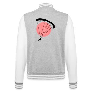 Paraglider Sunset Vektor - College-Sweatjacke - Grau meliert/Weiß - Hinten - Marisol (170cm)