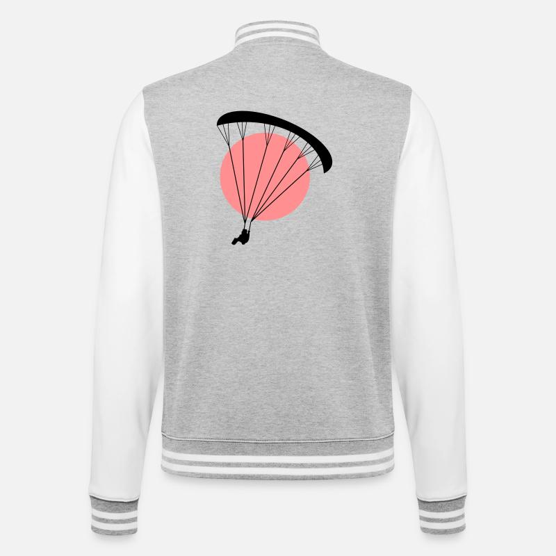 Paraglider Sunset Vektor - College-Sweatjacke - Grau meliert/Weiß