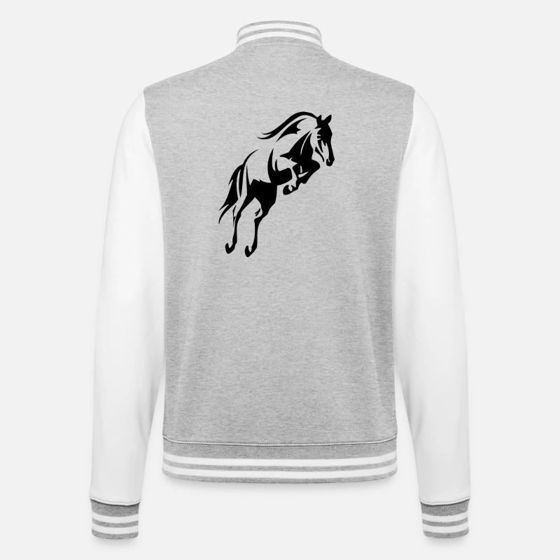 cheval bondissant - Veste Teddy - gris chiné / blanc