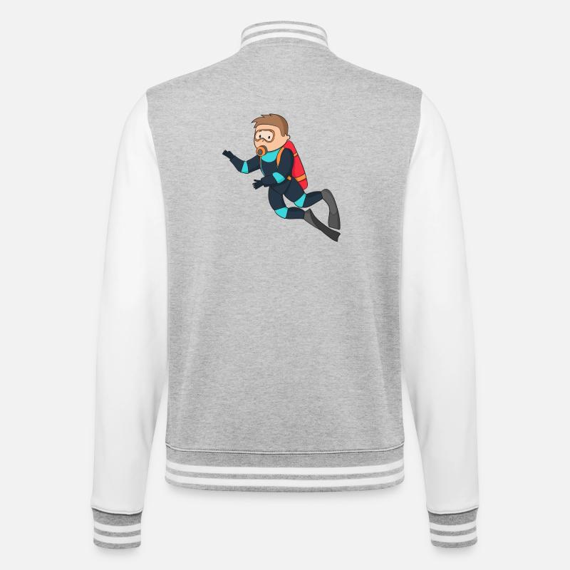 Diving - College Sweat Jacket - heather grey/white