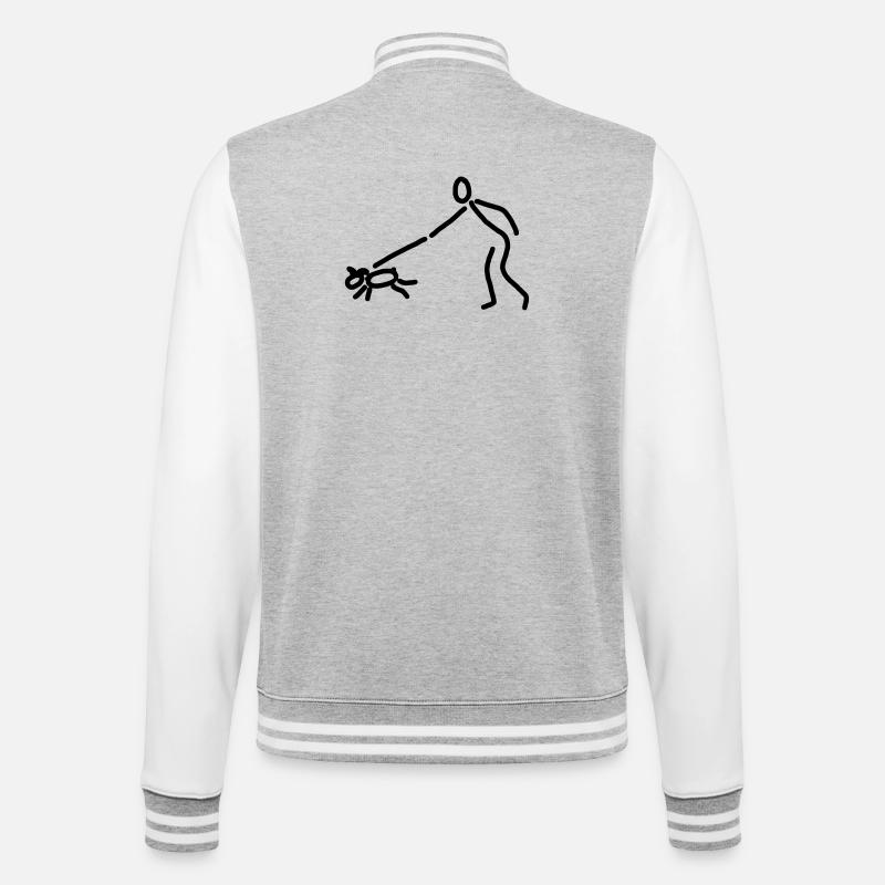 iYpsilon Hund gassi - College-Sweatjacke - Grau meliert/Weiß