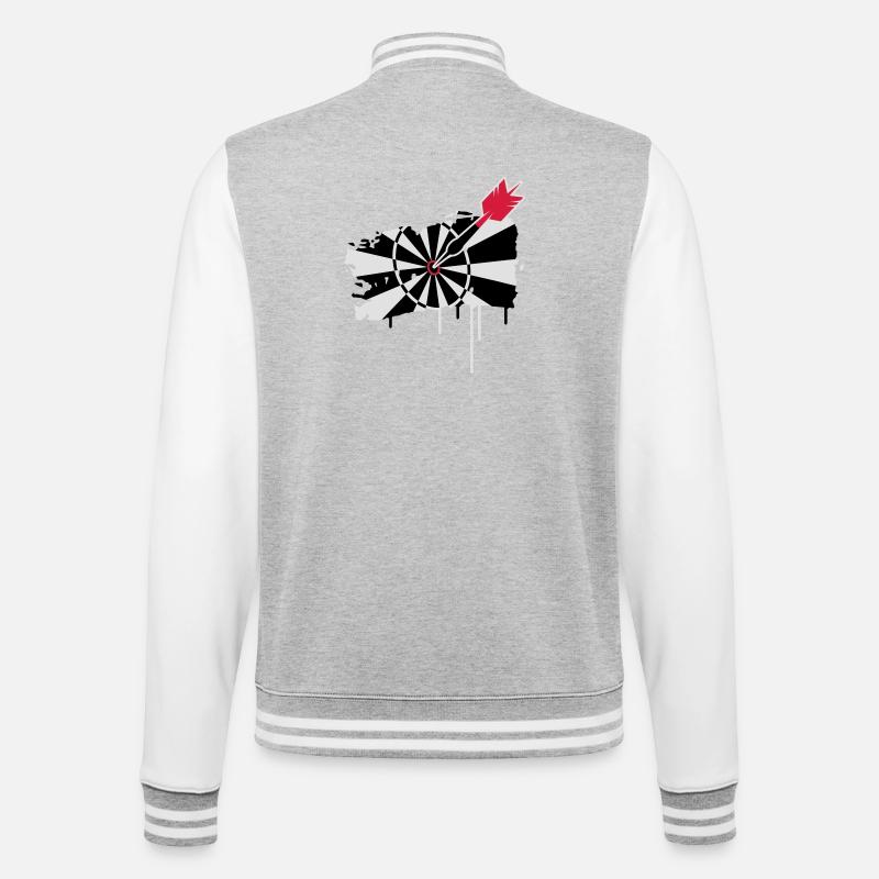 A dartboard with dart - College Sweat Jacket - heather grey/white