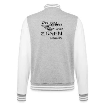 Das Leben geniessen - College-Sweatjacke - Grau meliert/Weiß - Hinten - Marisol (170cm)
