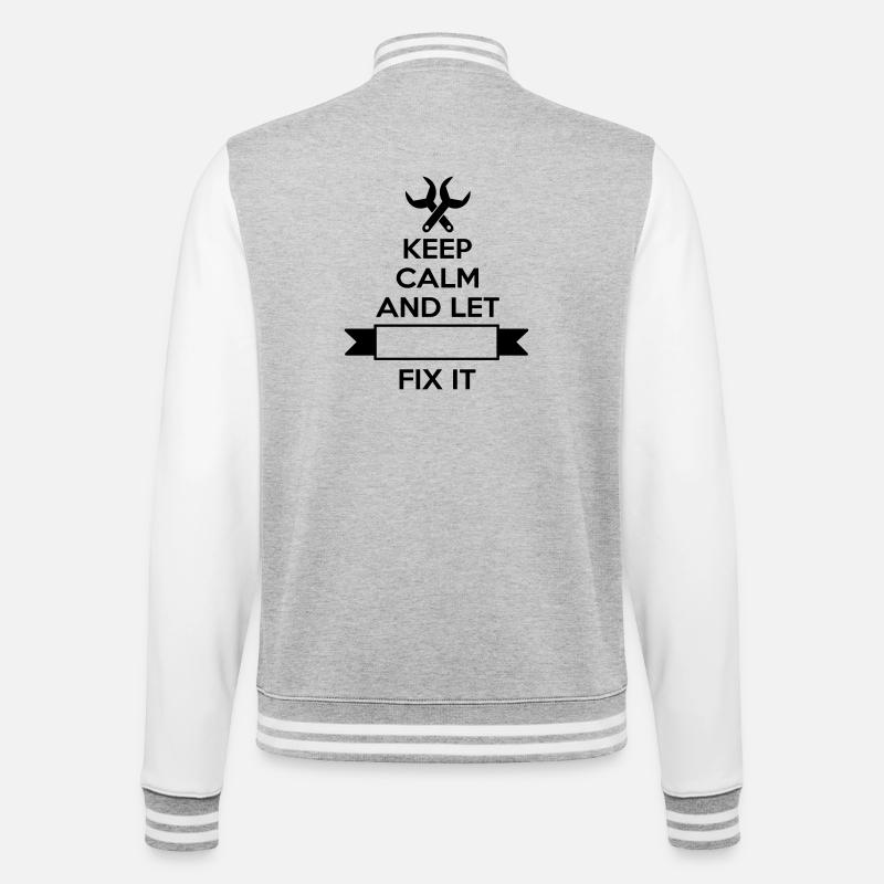 Mécanicien - Veste Teddy - gris chiné / blanc