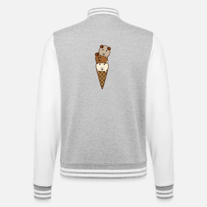 guinea pig - College Sweat Jacket - heather grey/white
