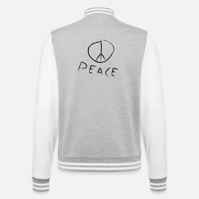 peace exit-shirt - College Sweat Jacket - heather grey/white