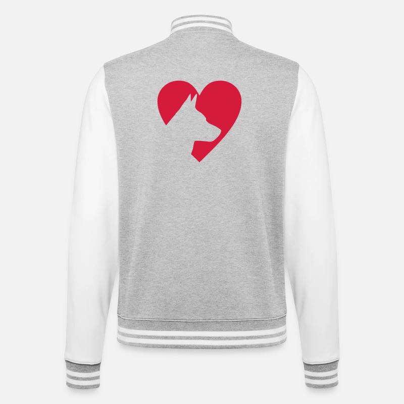 J’aime mon berger - Veste Teddy - gris chiné / blanc
