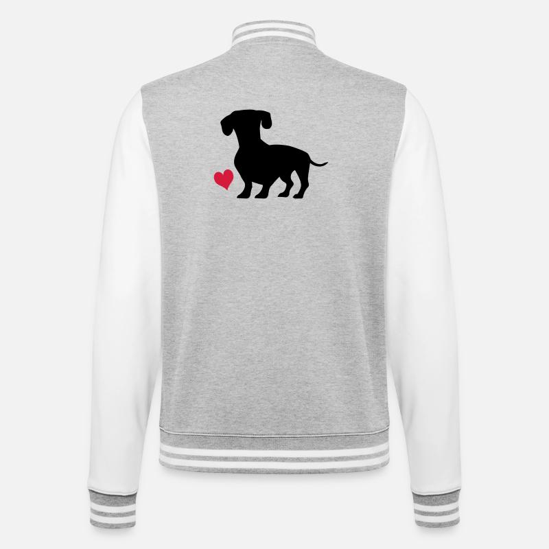 Dackel - Veste Teddy - gris chiné / blanc