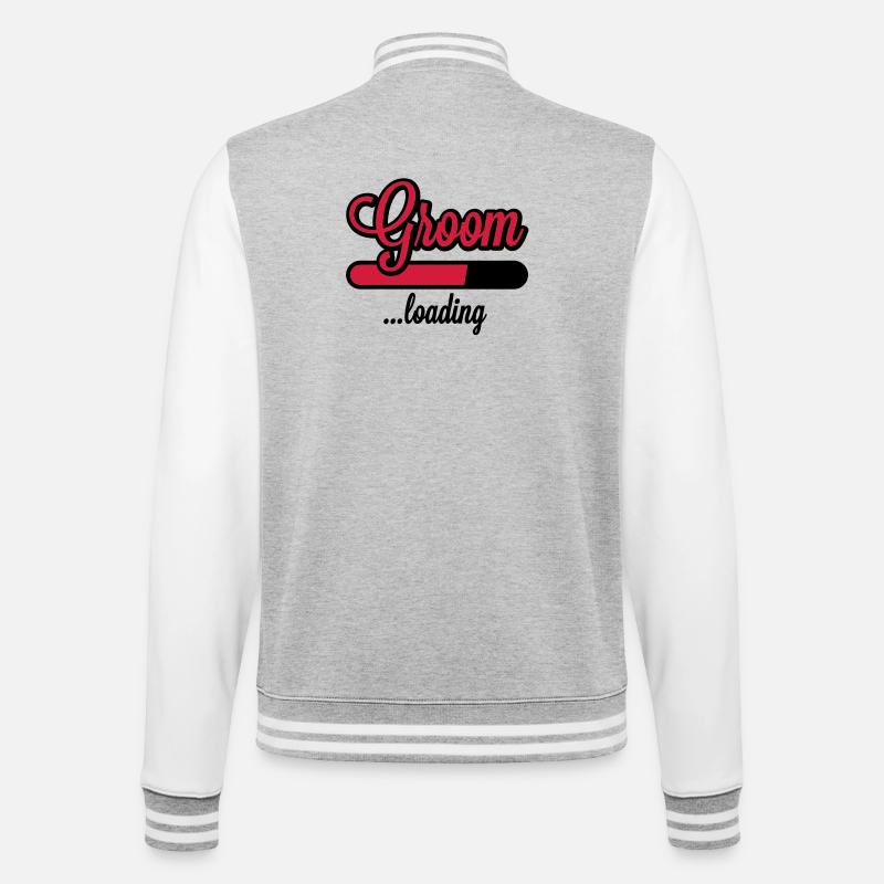 Groom loading - College-Sweatjacke - Grau meliert/Weiß