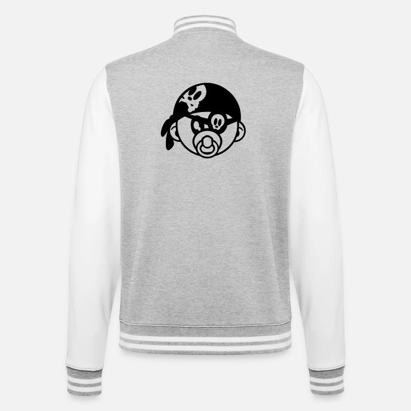 pirate de bébé - Veste Teddy - gris chiné / blanc