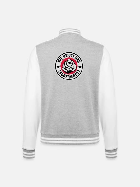Zauberwort - College-Sweatjacke - Grau meliert/Weiß
