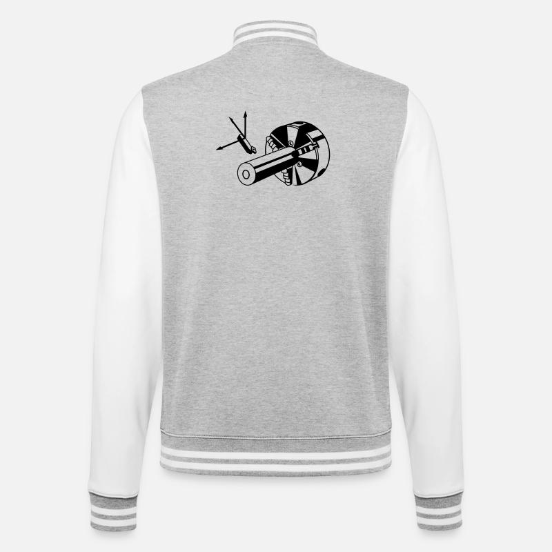 Dreher  - College-Sweatjacke - Grau meliert/Weiß