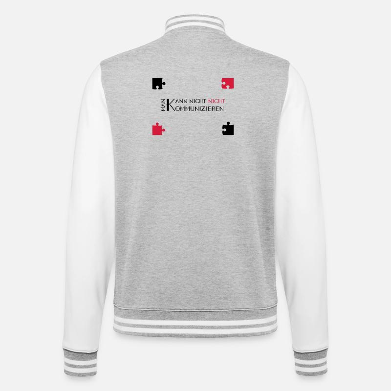 communication watzlawick - College-Sweatjacke - Grau meliert/Weiß