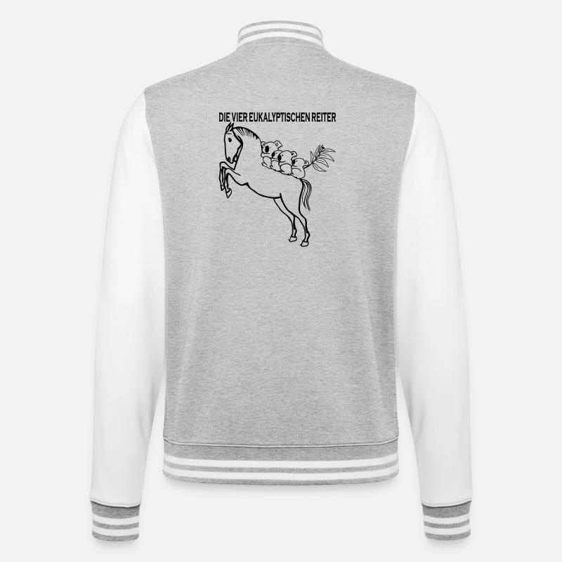 Die vier eukalyptischen Reiter - College-Sweatjacke - Grau meliert/Weiß