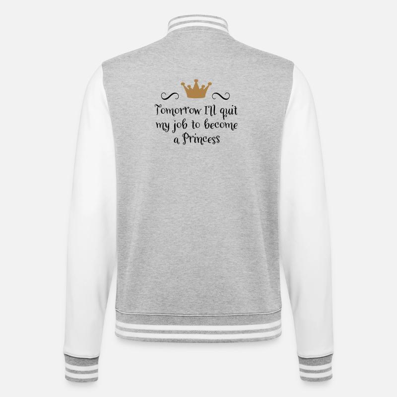 Princess - College Sweat Jacket - heather grey/white