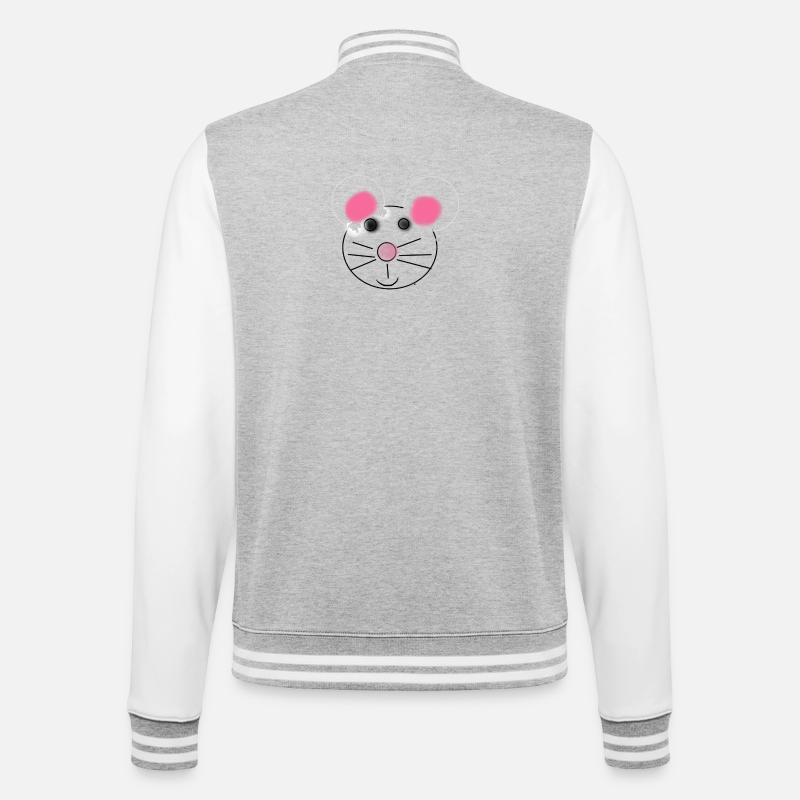 mouse - College Sweat Jacket - heather grey/white