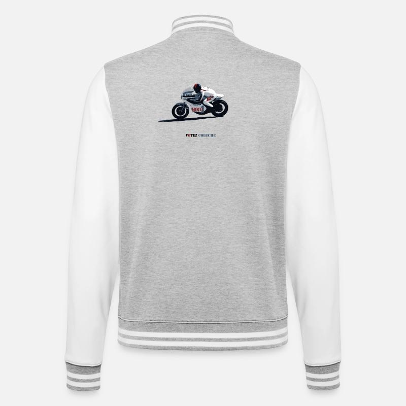 Geschwindigkeitsrekord - College-Sweatjacke - Grau meliert/Weiß