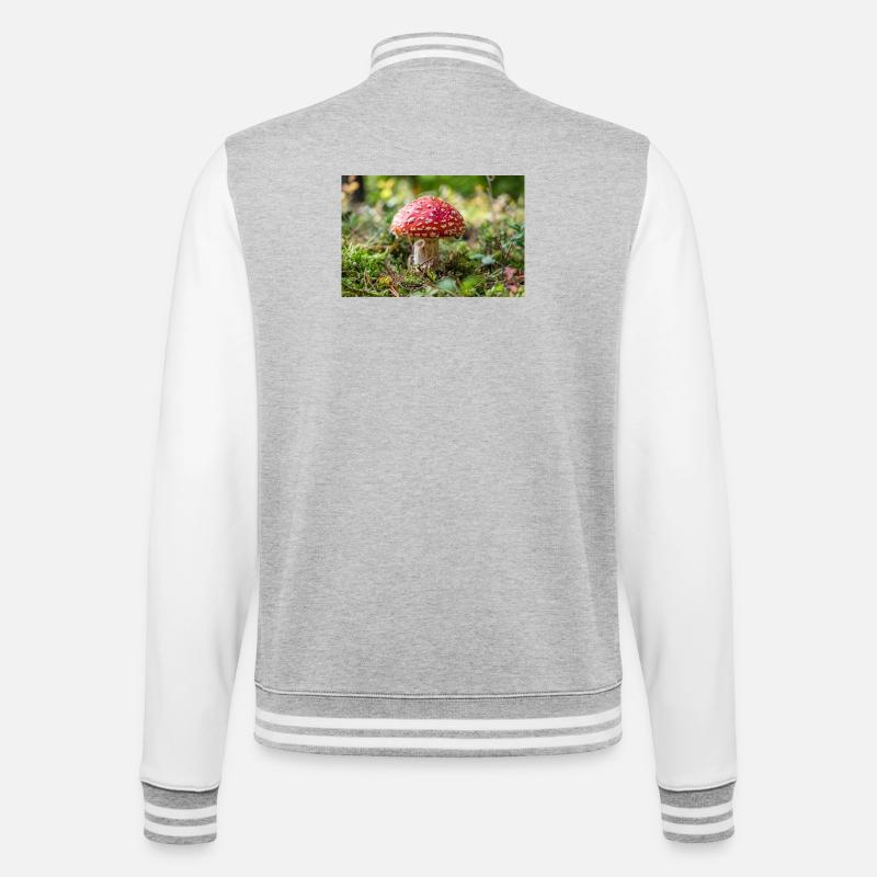 Toadstool - College Sweat Jacket - heather grey/white