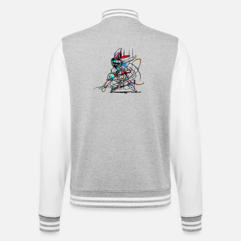 Easter Bunny/ Abstract - College Sweat Jacket - heather grey/white