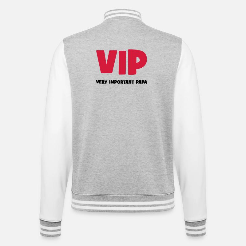 Very Important Papa :) - College-Sweatjacke - Grau meliert/Weiß
