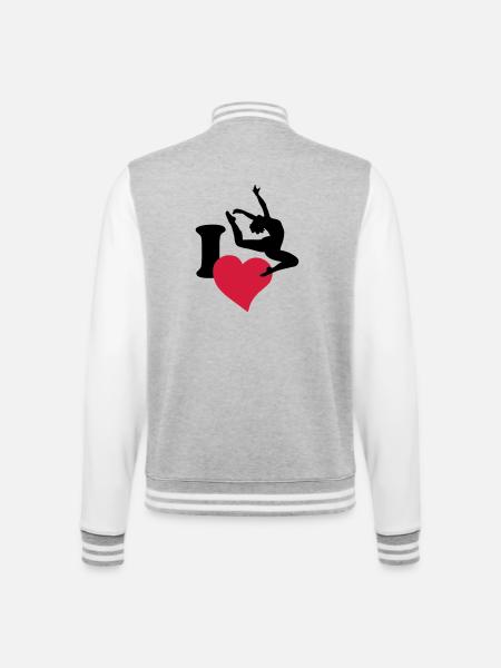 I love to dance - College Sweat Jacket - heather grey/white