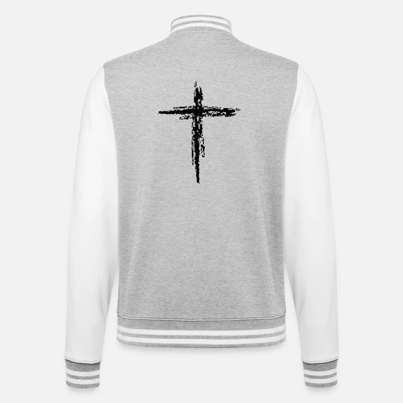 cross - College Sweat Jacket - heather grey/white